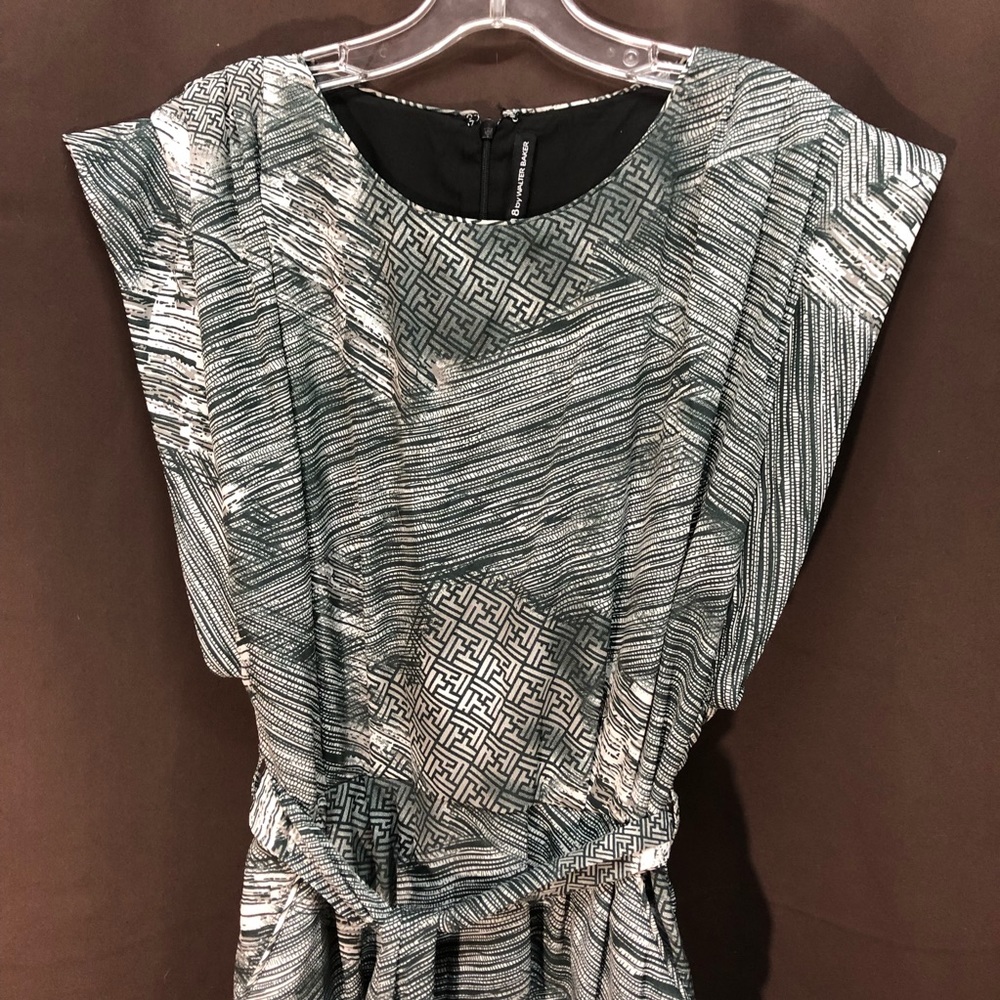 walter backer black white medium dress